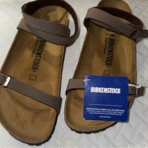 New Birkenstock Brown Suede Adjustable Strap Sandals